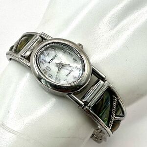 Wincci abalone silver tone watch